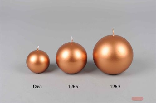 Bild von Metall Kugelkerze,   6cm x   60mm, copper