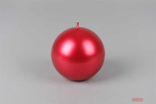 Bild von Metall Kugelkerze, 10cm x 100mm, rot