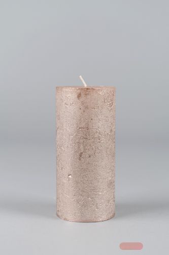 Bild von Metallic Zylinderkerze, 15cm x Ø70mm, champagner