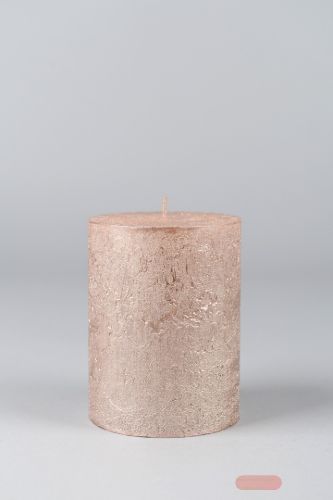 Bild von Metallic Zylinderkerze, 13cm x Ø100mm, champagner