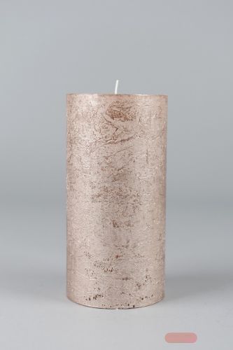 Bild von Metallic Zylinderkerze, 20cm x Ø100mm, champagner