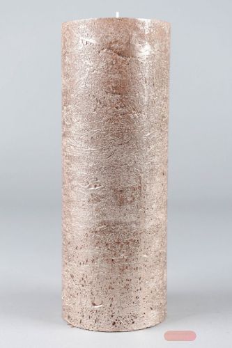 Bild von Metallic Zylinderkerze, 27cm x Ø100mm, champagner