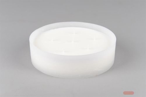 Bild von 6-Docht Kerze im Topf, H6cm x Ø225mm, weiss