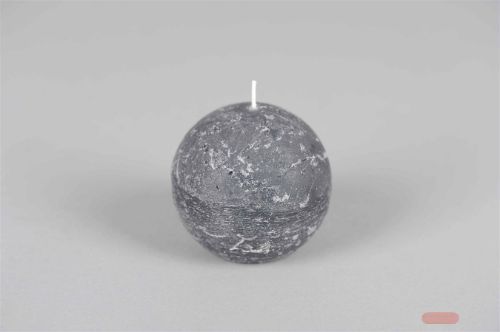 Bild von Rustic Kugelkerze, Ø 80mm, basalt
