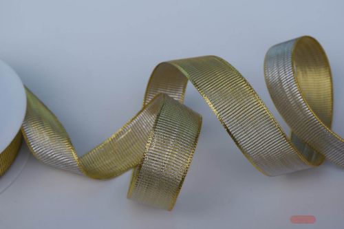 Bild von Band 20m/ 25mm, Rips in Glanz, gold