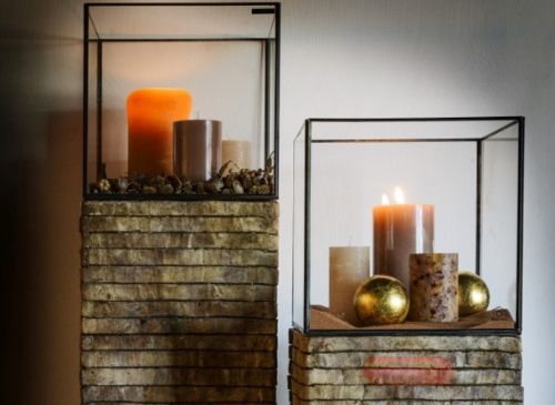 Bild von Vitrine, burn antik 30x 30x H30cm, schwarz