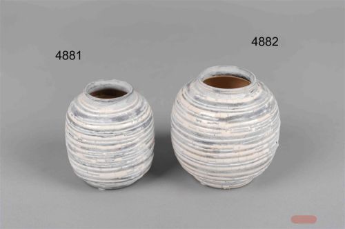 Bild von Blumenvase, Twiddle oval Ø8.5x H9cm, grau