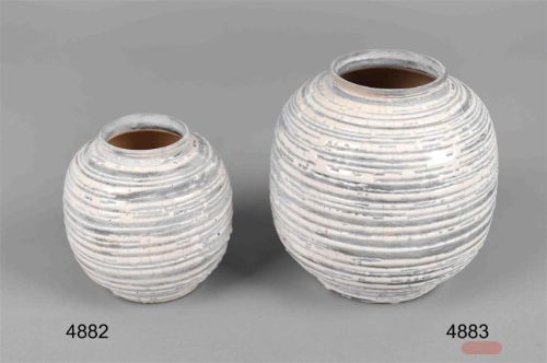 Bild von Blumenvase, Twiddle oval Ø10x H10cm, grau