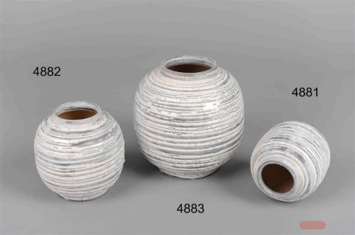 Bild von Blumenvase, Twiddle oval Ø14x H14cm, grau