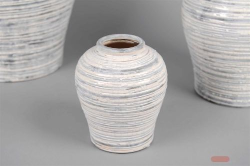 Bild von BlumenVase, Twiddle oval Ø15x H18cm, grau