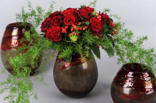 Bild von GlasVase, Rouge vif - Ø20.5x H24.5cm, rot