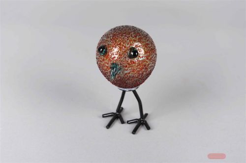 Bild von Glass bird, Roly-poly Ø  9.5x H13cm, gamet red