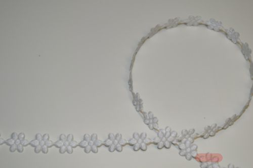 Bild von Band 25m/ 10mm, Blumengarland, weiss