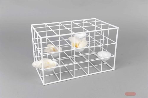 Bild von Teelichtfassung, Gitter - L28x 17x H17cm, weiss