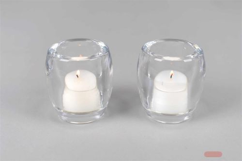 Bild von Teelichthalter, rund Ø7.3xH7.5cm, klar