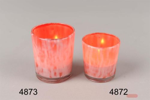 Bild von Windlicht, flame of love Ø5.5x H6cm, rot