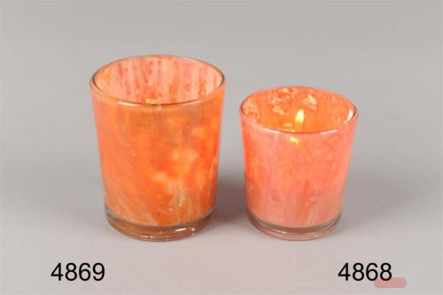 Bild von Windlicht, flame of love Ø5.5x H6cm, orange