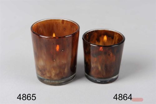 Bild von Windlicht, flame of love Ø5.5x H6cm, tobacco