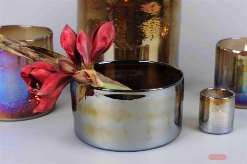 Bild von GlasSchale, zylindrisch Glanz - Ø25x H13.5cm, coco