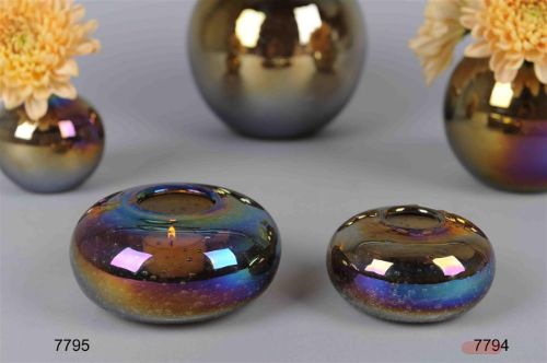 Bild von Kugelvase, abgeflacht Glanz - Ø11x H5.5cm, coco