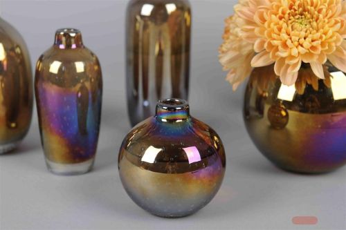 Bild von Kugelvase, Glanz - Ø10x H10cm, coco