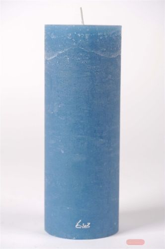 Bild von Rustic Zylinderkerze, 27cm x Ø100mm, capri blau*