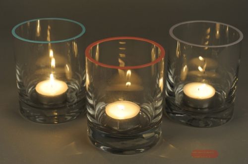 Bild von Windlicht, Circle Ø12 x H15cm, klar/pink