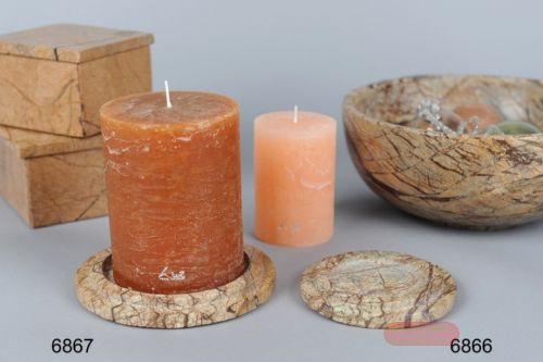 Bild von Untersetzer, Marmor Ø15x 2cm, ocker