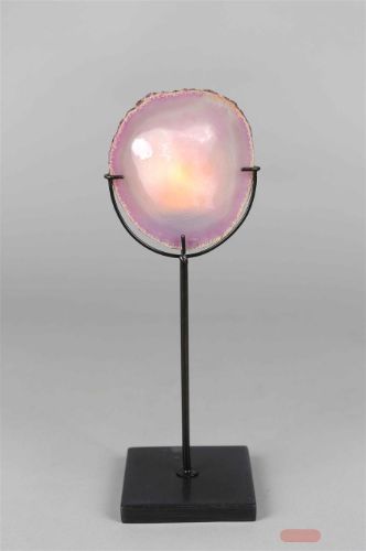 Bild von Teelichtfassung, Agate - L10x 10x H32cm, pink