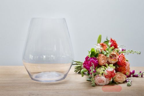 Bild von Glasvase gebogen, Ø25x H25cm, klar