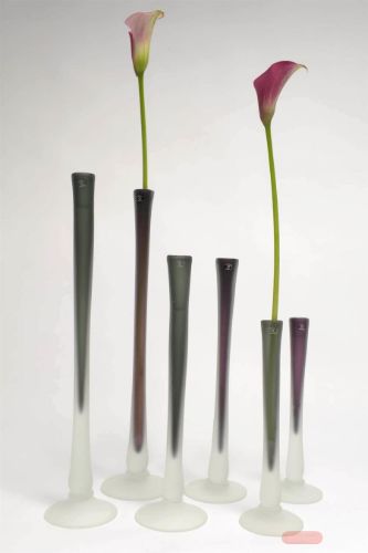 Bild von Vase/ Kerzenständer, milchglas Ø12xH50cm, opaque grau