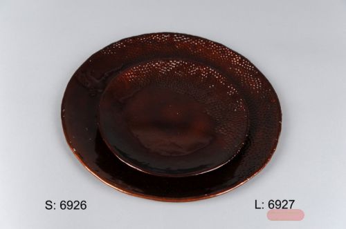 Bild von Schale, rund metall - Ø24x H2cm, braun