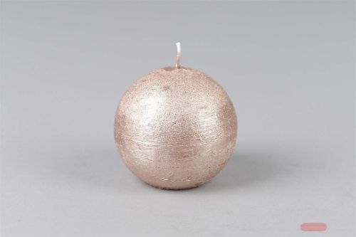 Bild von Metallic Kugelkerze, Ø80mm, champagner