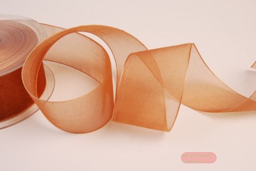Bild von Band 50m/ 40mm, Organza, h'braun