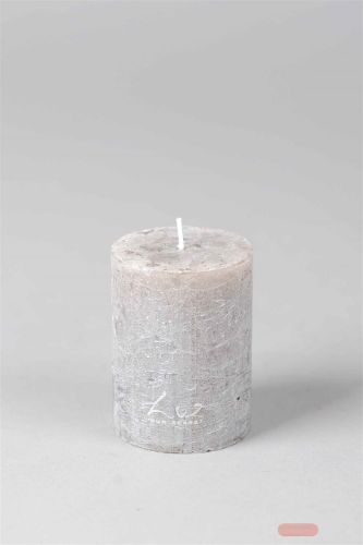 Bild von Metallic Zylinderkerze,   8cm x Ø60mm, silber