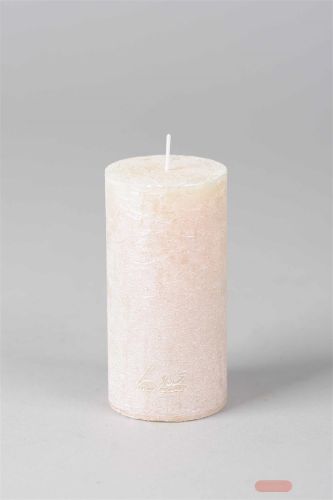 Bild von Metallic Zylinderkerze, 12cm x Ø60mm, pearl