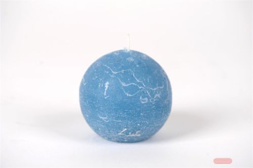 Bild von Rustic Kugelkerze, Ø 80mm, capri blau*