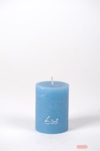 Bild von Rustic Zylinderkerze,   8cm x Ø60mm, capri blau*