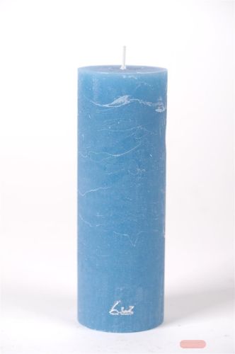 Bild von Rustic Zylinderkerze, 20cm x Ø70mm, capri blau*