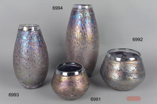 Bild von Glasvase, Kugel Ø19.5x H16cm, pink magma