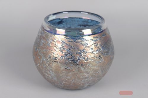 Bild von Glasvase, Kugel Ø24x H19cm, blue magma
