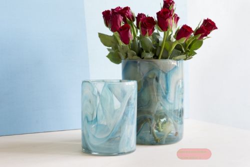 Bild von Glasvase, Artistry Ø17x H23cm, türkis