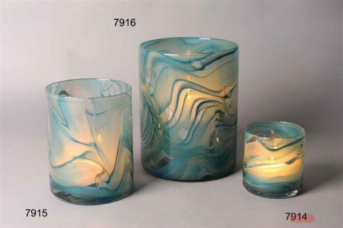 Bild von Glasvase, Artistry Ø14x H18cm, türkis