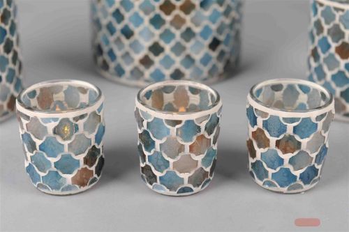 Bild von Windlicht, Votiv Romance - Ø5.8x H6.8cm, blue