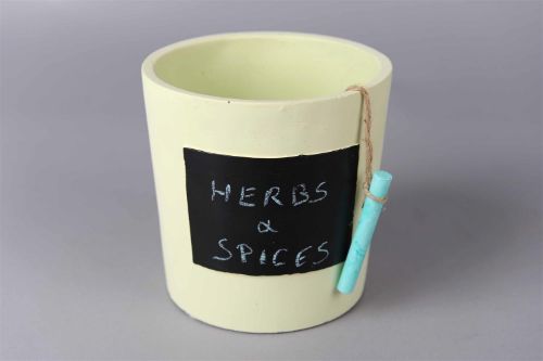 Bild von Topf, mit Tafel & Schulkreide Ø15x H15cm, green