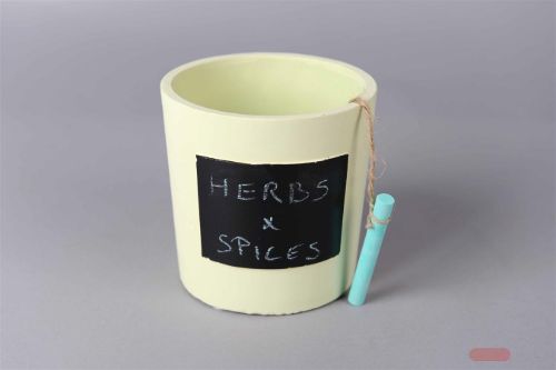 Bild von Topf, mit Tafel & Schulkreide Ø13x H13cm, green