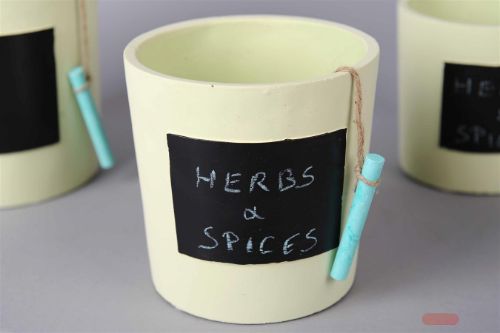 Bild von Topf, mit Tafel & Schulkreide Ø17x H17cm, green