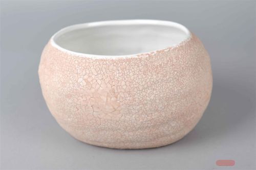 Bild von Blumentopf, Raku rush Ø22 x 13cm, peach