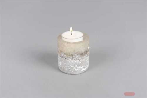 Bild von Teelichthalter, Resina Ø5.5 x H6cm, weiss