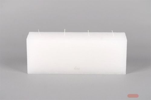 Bild von 4-Docht Kubuskerze, H12 x L32x Ø8cm, weiss